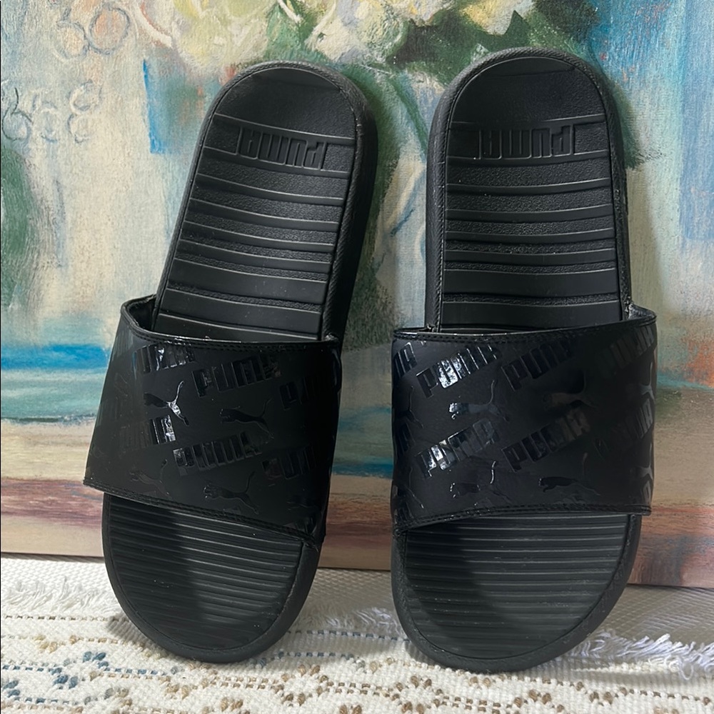 Puma Black Slide Sandals size 11